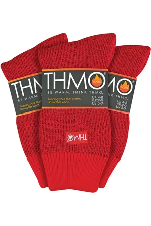 THMO Womens - 3 Pack Multipack Ladies Thick Winter Warm Socks with Comfort Top - - Size UK 4-6.5