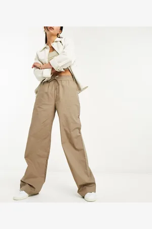 NA-KD Womens elastic waistband baggy trousers in -Green - Size EU 32 (Mens)