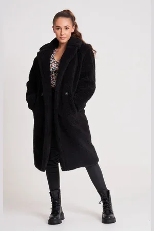 Urban Bliss Womens Chelsea Longline Teddy Borg Jacket - Size Small