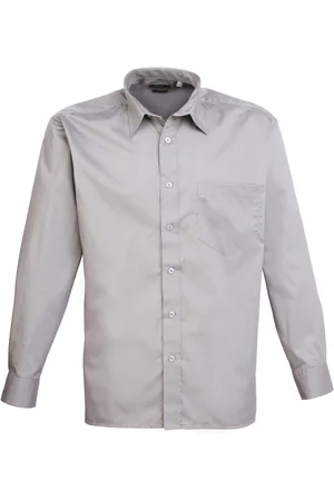 Premier Mens Poplin Long-Sleeved Shirt - Size 18.5 inch