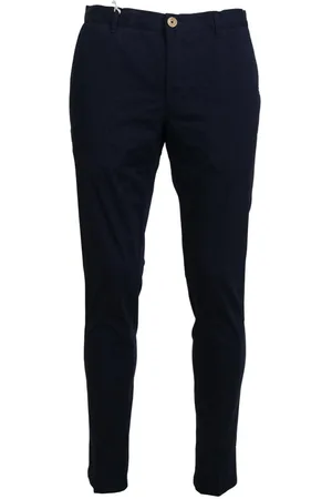 DOMENICO TAGLIENTE Mens Dark Cotton Skinny Pants material_cotton - Size IT 52 (Mens)
