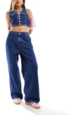 Bolongaro Womens Abigail wide leg jeans in mid wash - Size 25 (Waist)