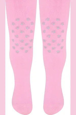 Steven Baby Girl - Cotton Tights with Anti-Slip Grips - Paws - Size 3-6M