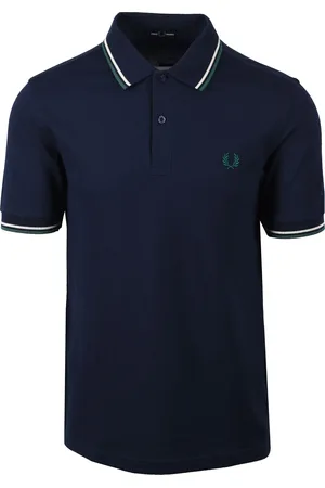 Fred Perry Mens Twin Tipped Polo Dark Carbon/Ecru/Green - - Size 2XL