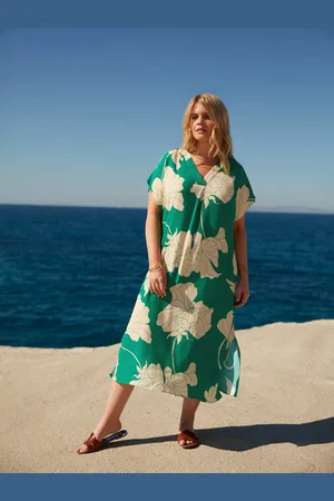Live Unlimited London Womens Floral Pleat Front Midi Dress - Size 26 UK