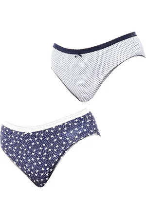 Janira Womens Pack of 2 Brislip Coquettes Cotton Panties JPB3 Women - - Size Medium