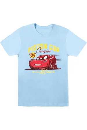 Disney Mens Cars Piston Cup Champion T-Shirt (Baby Blue) - - Size X-Large