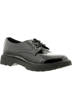 Apache Womens Flat Shoes Katala Lace Up black patent - - Size UK 3