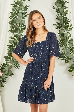 Mela Womens Star Print Skater Dress - Size 16 UK