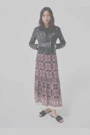 IKKS Womens Boho Print Crepe Voile Long Skirt - - Size 10 UK