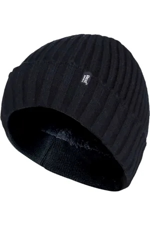 Heat Holders Mens 3.6 tog Fleece Lined Thermal Turn Over Cuff Winter Beanie Hat - - One Size