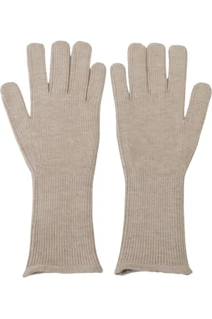 Dolce & Gabbana Mens New Ivory Cashmere Silk Winter Gloves - - Size 9 (Gloves)