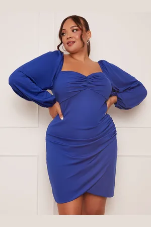 Chi Chi London Womens Plus Size Long Sleeve Bodycon Mini Dress in - Size 26 UK