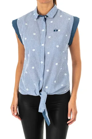 La Martina Womens Sleeveless shirt with lapel collar LWC303 women - - Size X-Large
