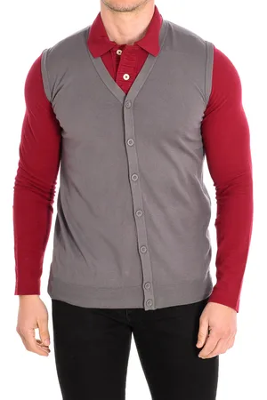 Benetton Mens V-neck knitted vest 1P94U6249 man - Cotton - Size Large