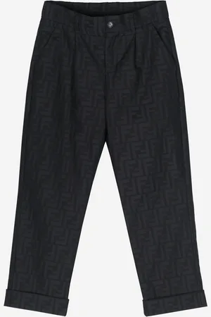 Fendi Boys FF Jacquard Trousers in Navy - - Size 5Y