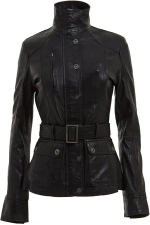 Infinity Womens Military-Inspired Biker Jacket-Middleton - Lamb Leather - Size 22 UK