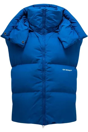 OFF-WHITE Mens Bouce Hooded Gilet Peacock Down Jacket - Size Large