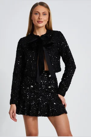 Quiz Womens Sequin Frill Mini Skirt - Size 6 UK