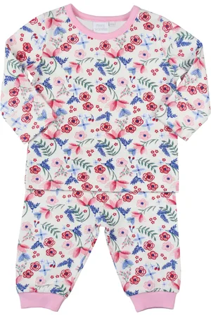 Mini Vanilla Baby Girl Winter Floral Print Pyjamas with Integrated Scratch Mitts - Cotton - Size 12-18M