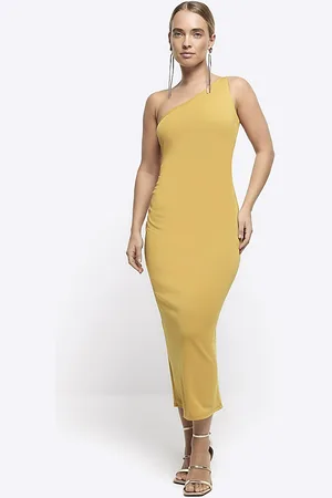 River Island Womens Bodycon Midi Dress Drape Detail - Size 10 UK