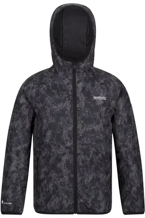 Regatta Childrens Unisex Childrens/Kids Volcanics VI Camo Waterproof Jacket (Dark ) - Size 5-6Y