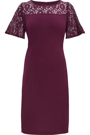 Gina Bacconi Womens Imola Lace Cocktail Dress With Embroidered Yoke - - Size 22 UK