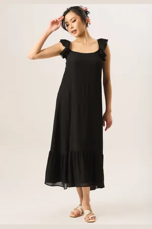 Gini London Womens Ruffle Short Sleeve Maxi Dress - viscose - Size 12 UK