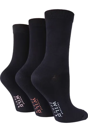 Wild Feet Womens Wild Feet - 3 Pack Ladies Breathable Plain Bamboo Socks for Summer - Viscose - Size UK 4-6.5