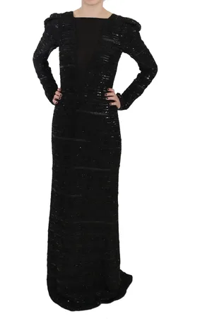John Richmond WoMens Silk Full Length Sequined Gown Dress - Size IT 40 (Women