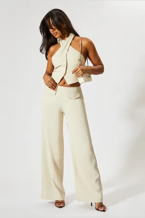 MissPap Womens Tailored Wide Leg High Waist Trousers - - Size 10 UK
