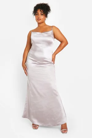 Boohoo Womens Plus Satin Cowl Neck Maxi Dress - - Size 16 UK