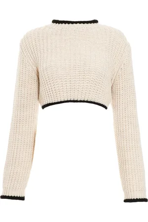 Quiz Womens Knitted Crop Jumper - Size Medium