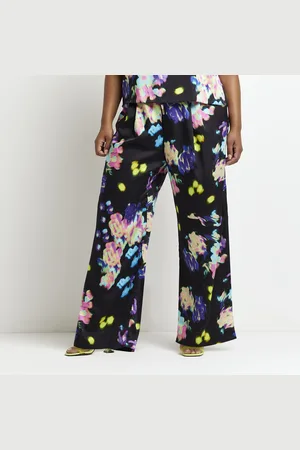 River Island Womens Wide Leg Trousers Plus Floral - Size 24 UK