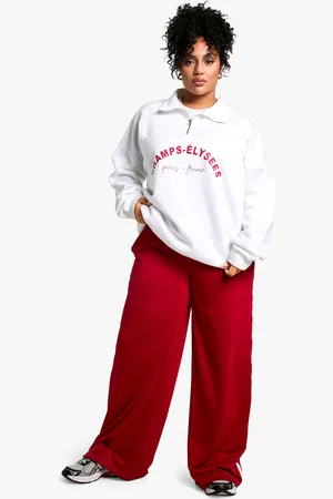 Boohoo Womens Plus Champ-Elysees Half Zip Sweatshirt - Cotton - Size 20 UK