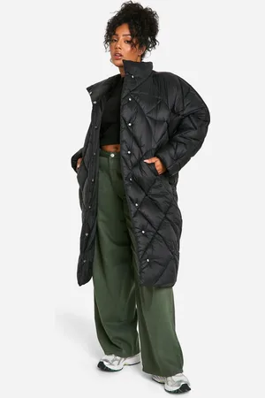 Boohoo Womens Plus Quilted Longline Puffer Coat - - Size 18 UK