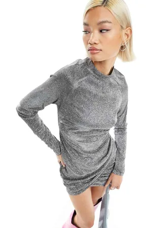Labelrail Womens x Dyspnea metallic drape detail mini dress in - Size 6 UK