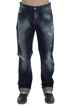 ACHT Mens Wash Cotton Denim Regular Fit Jeans - Size 34 (Waist)