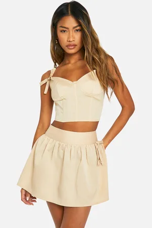 Boohoo Womens Ruched Bow Mini Skirt - - Size 12 UK