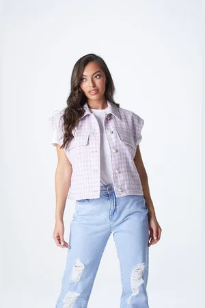 Urban Bliss Womens Dogtooth Gilet - Size 16 UK