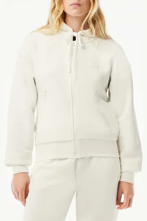 Lacoste Womens Zipped Cotton Jogger Sweatshirt in Polycotton - Size 6 UK