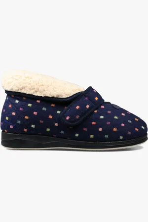 Padders BESS Womens Slippers Navy - - Size UK 8