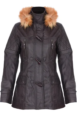 Infinity Womens Quilted Hooded Parka Jacket-Northampton - Lamb Leather - Size 12 UK