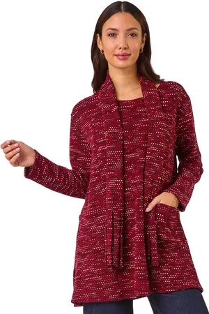 Roman Womens Scarf Longline Stretch Tunic Top - - Size Medium