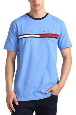 Tommy Hilfiger Mens T Shirts Signature Stripe Tee - Cotton - Size Large