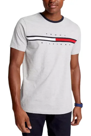 Tommy Hilfiger Mens T Shirts Signature Stripe Tee - Cotton - Size 2XL