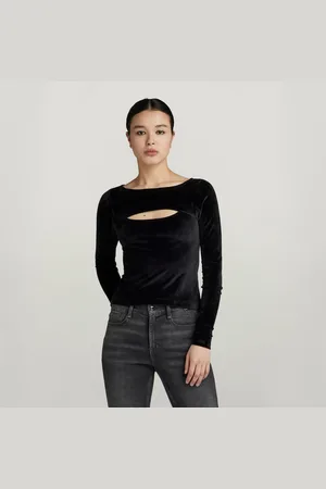 G-Star Womens G-Star RAW Cut-Out Slim Boatneck Top - - Size Medium