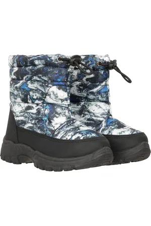 Mountain Warehouse Kids Unisex Toddler Caribou Adaptive Tie Dye Snow Boots (Monochrome) - - Size UK 7 Infant