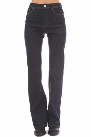 ONLY Womens Wauw High Waist Flared Jeans in Dark Cotton - Size 6 Short