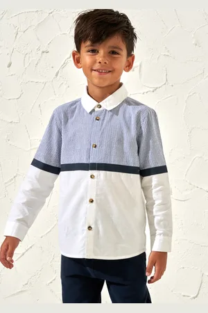 Angel & Rocket Boys Hank Textured Stripe Block Shirt - Size 3Y